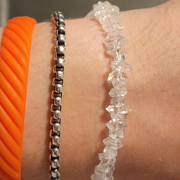 10x Natural Herkimer Diamond Pre-Drilled Beads Unisex Bracelet Jewelry Loose Gem - Picture 7 of 8